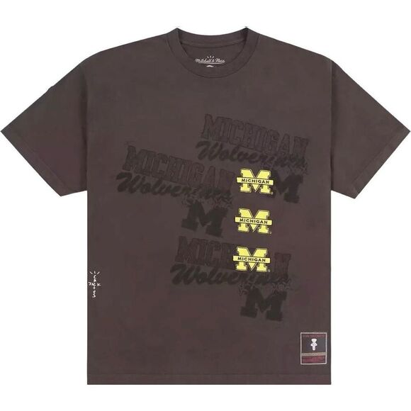 Cactus Jack Travis Scott x Mitchell & Ness T-Shirt Michigan Limited Ed Size L - Picture 1 of 6